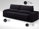 Ver imagem 3 de Sofá com Porta Copos e Carregador Usb Retrátil e Reclinável Murano 2,00m Velosuede Preto -