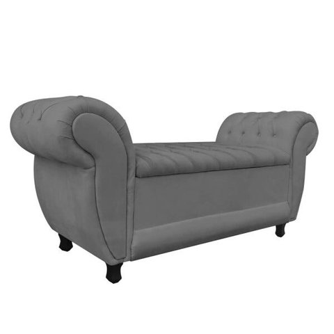 Recamier Baú Londres 1,20 M Suede Grafite D'Rossi