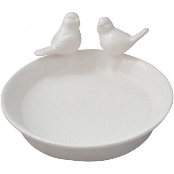 Prato Decorativo de Cerâmica Couple Birds 18,1cm x 8,7cm Urban - 1