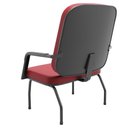 Ver imagem 6 de Kit 02 Cadeiras de Escritório Recepção com Braço Fixa Preta Magno P03 Vinil Vermelho - Lyam Decor