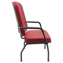 Ver imagem 2 de Kit 02 Cadeiras de Escritório Recepção com Braço Fixa Preta Magno P03 Vinil Vermelho - Lyam Decor