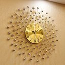 Ver imagem 5 de Relógio De Parede Dourado Luxuoso Design Europeu Metal 70cm
