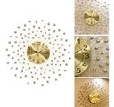 Ver imagem 1 de Relógio De Parede Dourado Luxuoso Design Europeu Metal 70cm