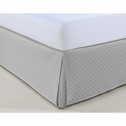 Saia para Cama Box - Atenas - Solteiro - Prata - Niazitex