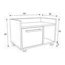 Ver imagem 3 de Gabinete Para Banheiro Lavabo 1 Porta Estilare GAB1020 C/ Rodízios Branco