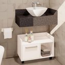 Ver imagem 1 de Gabinete Para Banheiro Lavabo 1 Porta Estilare GAB1020 C/ Rodízios Branco