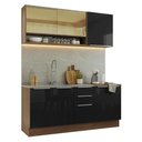 Ver imagem 2 de Armário de Cozinha Compacta 180 X 60 cm Rustic/Preto Lux Madesa 05