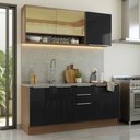 Ver imagem 1 de Armário de Cozinha Compacta 180 X 60 cm Rustic/Preto Lux Madesa 05
