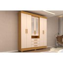 Ver imagem 1 de Guarda Roupa 6 Portas (2 C- Espelho) e 9 Gavetas Débora Nature-off White - Acp