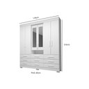 Ver imagem 2 de Guarda Roupa 6 Portas (2 C- Espelho) e 9 Gavetas Débora Nature-off White - Acp
