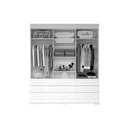 Ver imagem 3 de Guarda Roupa 6 Portas (2 C- Espelho) e 9 Gavetas Débora Nature-off White - Acp