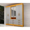 Ver imagem 7 de Guarda Roupa 6 Portas (2 C- Espelho) e 9 Gavetas Débora Nature-off White - Acp