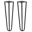 Ver imagem 1 de Kit 2 Pés de Metal 25 CM Hairpin Legs Mesas de Centro Puffs Preto Nay Multicoisas Pés de Metal Hairp