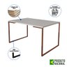Mesa Industrial Base Ferro Cobre 137x90 Tampo Branco 4 Cadeiras Eiffel Ferro Cobre Assento Branco - 3