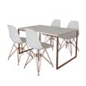 Mesa Industrial Base Ferro Cobre 137x90 Tampo Branco 4 Cadeiras Eiffel Ferro Cobre Assento Branco - 2