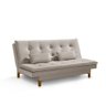 Sofá Cama Bangkok Alto Padrão P/ Quarto Salas Tecido Veludo Cor:bege - 4