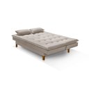 Ver imagem 1 de Sofá Cama Bangkok Alto Padrão P/ Quarto Salas Tecido Veludo Cor:bege