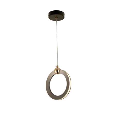 Lustre Pendente Argola Chumbo Led 9w 17cm 3000k Bivolt Dcd02187