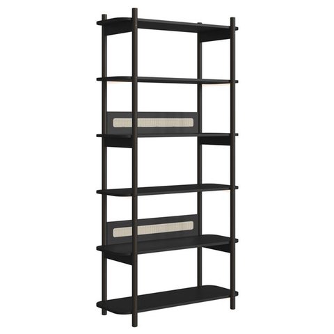 Estante 180 Cm 6 Prateleiras Pes Madeira Oslo 27965 Nero Artesano