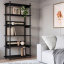 Ver imagem 7 de Estante 180 Cm 6 Prateleiras Pes Madeira Oslo 27965 Nero Artesano