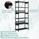 Ver imagem 3 de Estante 180 Cm 6 Prateleiras Pes Madeira Oslo 27965 Nero Artesano