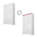 Ver imagem 3 de Guarda Roupa Solteiro Astro 4 Portas e 2 Gavetas Flex Branco - Demóbile Branco
