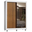 Ver imagem 4 de Guarda-roupa Solteiro Madesa Dallas Plus 2 Portas de Correr Espelho, 4 Gavetas e Pés - Branco/