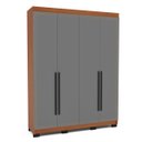 Ver imagem 2 de Roupeiro Solteiro Valência 4 Portas 4 Gavetas 161x214cm Freijó/Cinza 240833