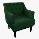 Ver imagem 2 de Poltrona Decorativa Em Capitonê Para Quarto e Closet Classica Suede Verde LM DECOR