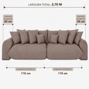 Ver imagem 4 de Sofá Retrátil 5 Lugares Bouclê Armani 2,70 Mts Amêndoa