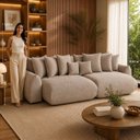 Ver imagem 6 de Sofá Retrátil 5 Lugares Bouclê Armani 2,70 Mts Amêndoa