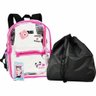 Mochila de Costas Infantil - Luluca - Transparente - Rosa - Clio Style - 1