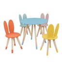Ver imagem 2 de Conjunto Coelho Mesa 4 Cadeiras Infantil Pintura PU:Colorido