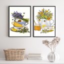 Ver imagem 2 de Kit 2 Quadros Decorativos Chá com Mel 24x18cm - com Vidro:madeira Branca