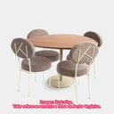 Ver imagem 3 de Mesa Jantar Orgânica Média Aço Taupe Tampo Cumaru Amarelo 120cm - 73847