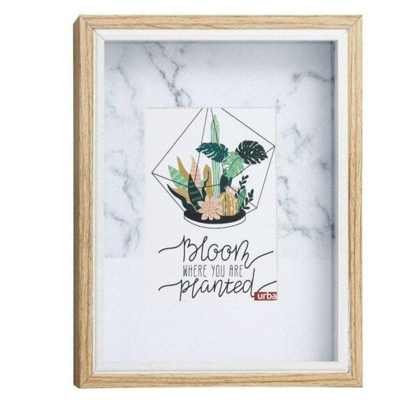 Porta Retrato Madeira White Thin Frame 10x15cm Urban - 1