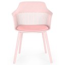 Ver imagem 5 de Conjunto Mesa de Jantar Redonda Imperial 70cm Branca com 2 Cadeiras Estofadas Marcela - Rosa