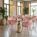 Ver imagem 2 de Conjunto Mesa de Jantar Redonda Imperial 70cm Branca com 2 Cadeiras Estofadas Marcela - Rosa