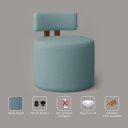 Ver imagem 5 de Poltrona Sala Organica Almyra no Tecido Boucle - 11 Cores - Azul Turquesa Claro