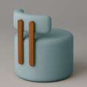 Ver imagem 4 de Poltrona Sala Organica Almyra no Tecido Boucle - 11 Cores - Azul Turquesa Claro