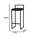 Ver imagem 3 de Kit 4 Banquetas Dori Bistrô Alta Industrial em Aço para Bar Cozinha Assento Suede - Preto/preto