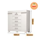 Ver imagem 4 de Comoda 5 Gavetas 2 Portas Sapateiras Diana Prime ACP MÓVEIS Branco - 100% MDF