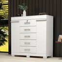 Ver imagem 2 de Comoda 5 Gavetas 2 Portas Sapateiras Diana Prime ACP MÓVEIS Branco - 100% MDF