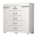 Ver imagem 1 de Comoda 5 Gavetas 2 Portas Sapateiras Diana Prime ACP MÓVEIS Branco - 100% MDF