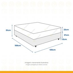 Cama Box + Colchão de Viúva Classic Molas Pocket 128x188x61cm - 3