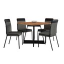 Ver imagem 4 de Mesa Jantar Quadrada 90cm + 4 Cadeiras Duo Estofadas Np Cor:nogal com Grafite