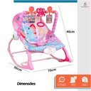 Ver imagem 2 de Cadeira de Descanso Bebê Balanço Rosa até 18kg Suave Vibração Relaxante Cinto de Segurança Mobile Ba