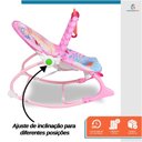 Ver imagem 5 de Cadeira de Descanso Bebê Balanço Rosa até 18kg Suave Vibração Relaxante Cinto de Segurança Mobile Ba