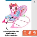 Ver imagem 3 de Cadeira de Descanso Bebê Balanço Rosa até 18kg Suave Vibração Relaxante Cinto de Segurança Mobile Ba