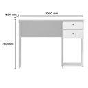 Ver imagem 6 de Mesa Escrivaninha Retangular 2 Gavetas MDF 100cm Branco Qmovi